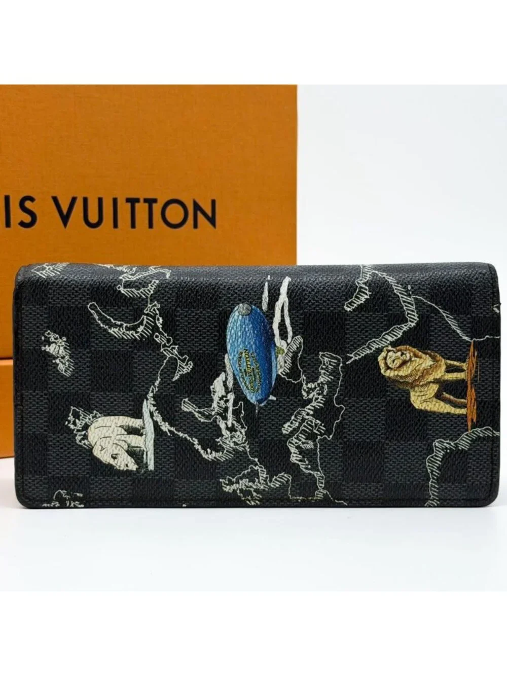 Louis Vuitton Limited Portefeuille Brazza Map Damier Bifold Wallet